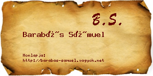 Barabás Sámuel névjegykártya